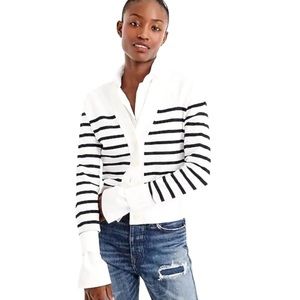 J Crew Striped Buttoned Up Cardigan